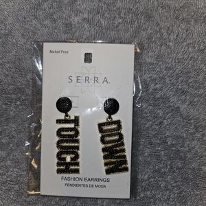 Serra Black and Gold Statement Earrings